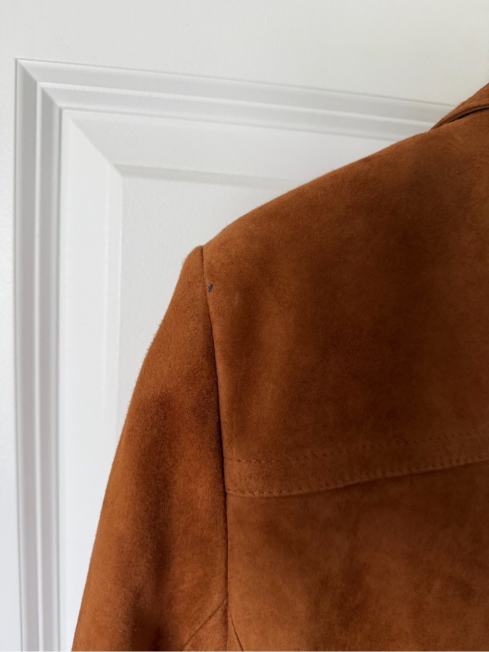 Talbots Brown Suede Double-Breasted Trench Coat - Picture 14 of 15
